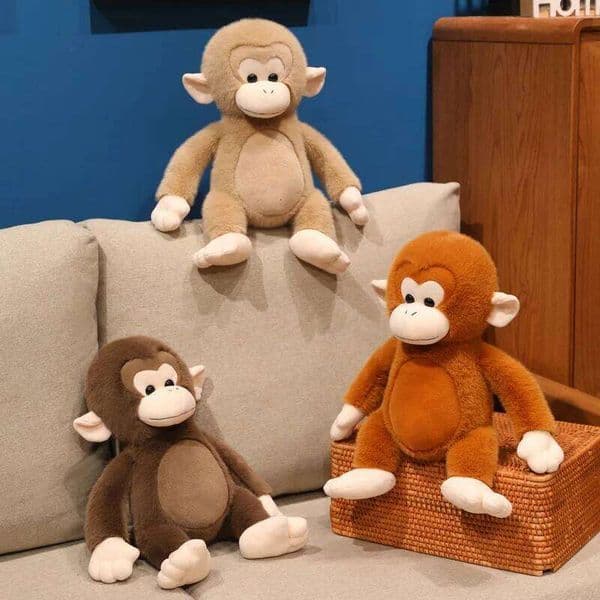 Cute Macaque Stuffed Lovely Monkey Wild Animal Pillow Circus Mascot Zoo Souvenir
