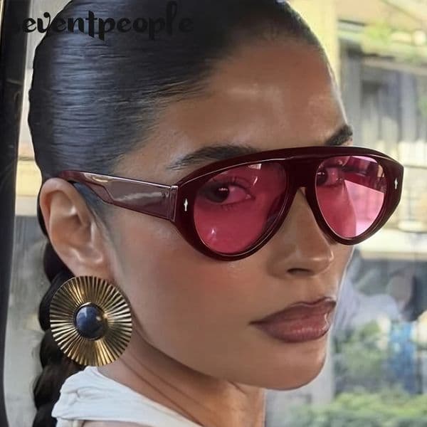 Oversized Pilot Punk Sunglasses Women 2026 y Outdoor Windproof Oval Shield Sun Glasses Ladyies Fashion Driving Shades 260515