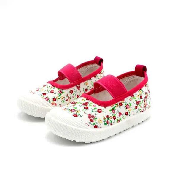 2024 New Baby Girl Shoes Kids Canvas Sports Running Shoes Childrens Casual Sneakers Candy Color Flowers For Girls Floral Prints C260516