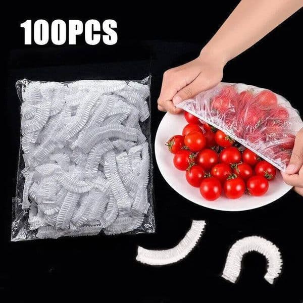 100PCS Disposable Food Cover Elastic Plastic Covers For Dishe Wrap Clings Film Dish Plate Fresh Keeping Bag Kitchen Refrigerator ddmythur