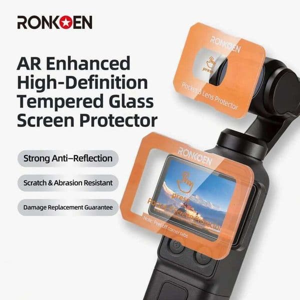 Ronkoen TK-18 Tempered Glass Screen Protector Film for DJI Osmo Pocket 4 / 3 Anti-Scratch Lens Protective Cover Accessories