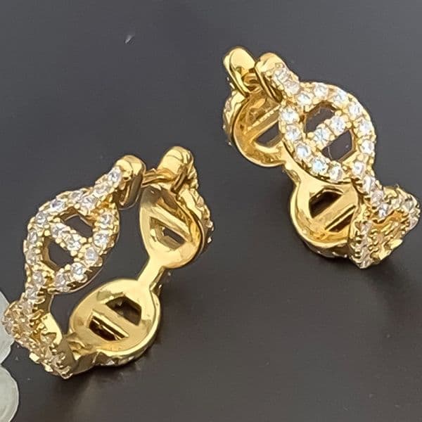 Earrings Women 18K Gold Plated Earring Pig Nose Full Pave Hoop Earrings Luxury Jewlery Designer Women Sparkling Timeless Gift Free Shipping Buy One Get One