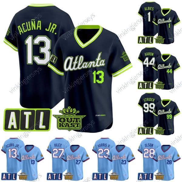 Atlanta Brave 2026 City Connect X Outkast Jerseys Ronald Acuna Jr Austin Riley Michael Harris II Spencer Strider Jarred Kelenic Eddie Rosario Sam Hilliard Matt Olson