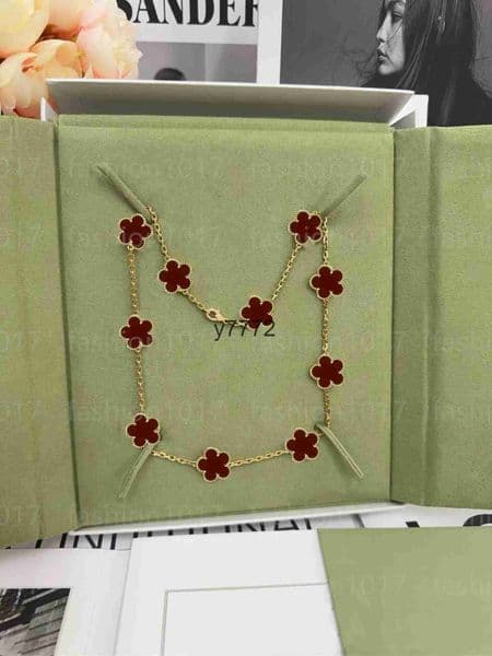 High quality designer necklace classic Clover 10 flower necklace green red white black womens necklace designer jewelry Gift for Women