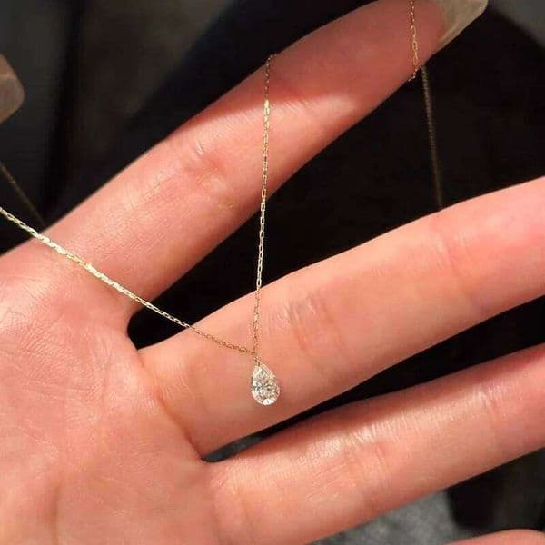 14K Gold Plated Shiny Water Drop Zircon Clavicle for Women Fashion Exquisite Ins Daily Matching Chain Necklace Jewelry J260516