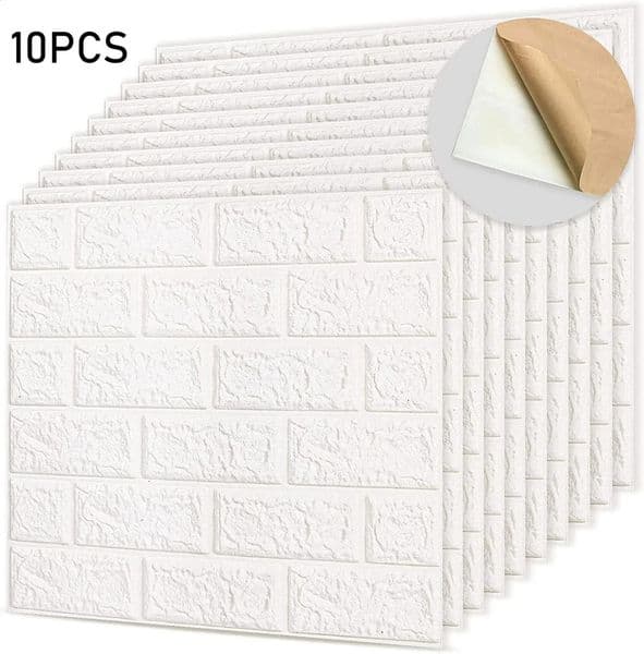 room Luxury Designer Decor 10Pcs 3Mm 3D Wallpaper PE Foam Wall Sticker Self Adhesive Peel And Stick Brick Paper For Living Room Decoration H 6