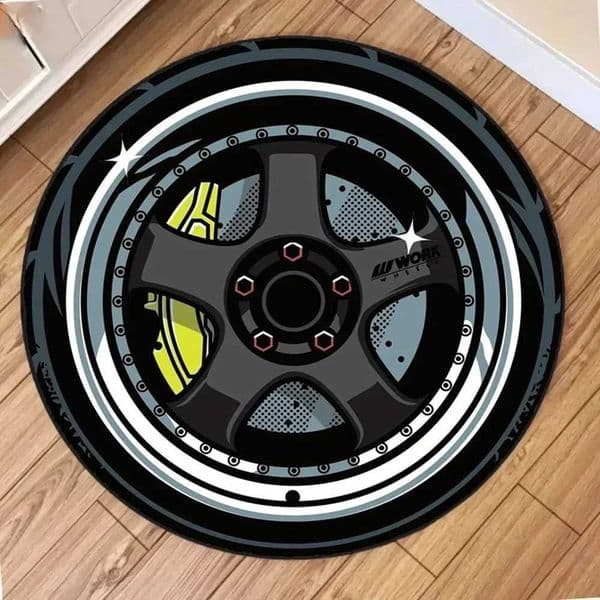 Car Rugs Tire Shape Round Mats Boys Bedroom Rug Car Hub Home Living Room Anti-slip Coffee Table Floor Mat Tapetes De Automvil L260515