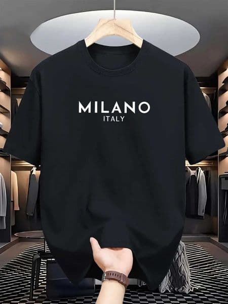 Milan Italian round-neck printed short-sleeved shirt casual fashionable for summer men Z260516 Z260514