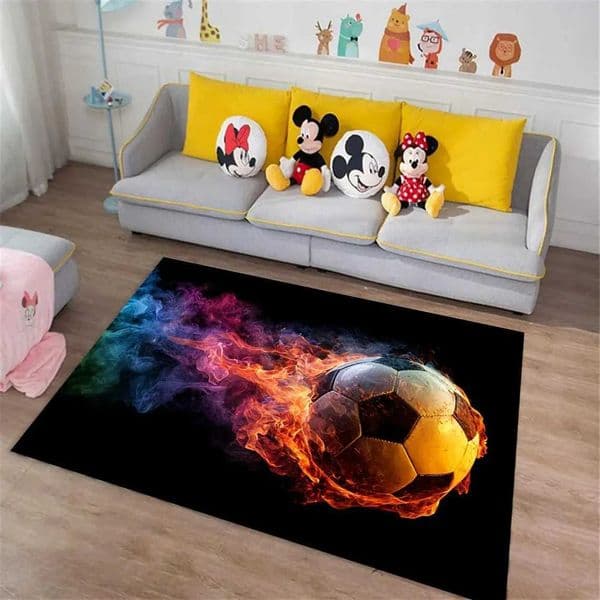 Soccer Ball Carpet for Living Room Bedroom Bedside Soft Foot Mat Balcony Area Pad Nordic Style Decor Rug L260515