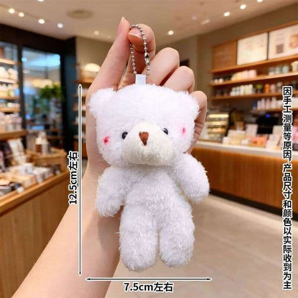 Adorable Big Head Bear Plush Keychain Lovely Bag Charm Pendant For Bouquet and Gift Decoration 26W0516