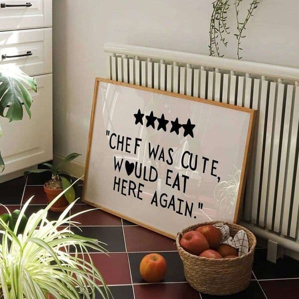 Minimalist Aesthetic Cute Cooking Heart Black Chef Wall Art Prints Canvas Painting Poster Pictures For Kitchen Room Home Decor 26Y0516