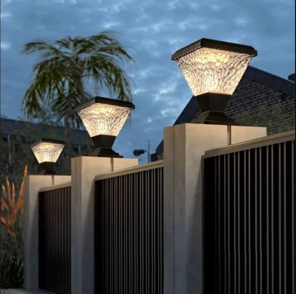 Outdoor Garden Decor Solar Pillar Lamp Remote Control Sunlight Wall for Street Gate Pathway Lighting Landscape Lights 260512