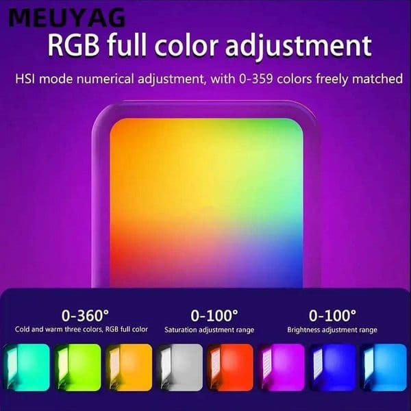 Mini RGB Hot Shoe Fill Light, LED Portable Atmosphere Lamp for Live Photography, Mobile Camera with Adjustable Pocket Lights
