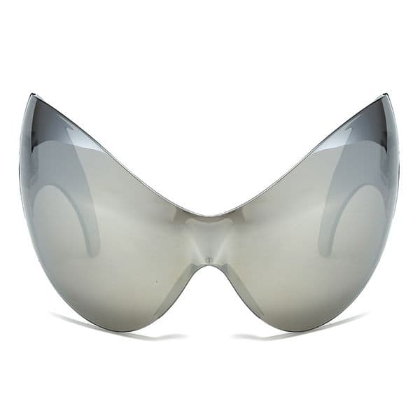 Free Shipping New Large Frame Sports Sunglasses Personality Integrated Novelty Cat Eye Alien Cycling Glasses