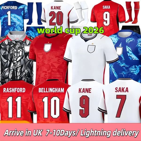 England football kit 2026 BELLINGHAM KANE SAKA FODEN RICE Konsa Watkins Gordon26 27 Soccer Jerseys PALMER Walker Men Kids kit england 26 world cup 16-4xl