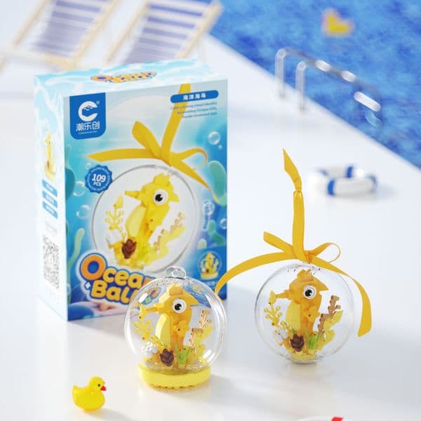 Free shipping Ocean Ball Micro Particles Assembly Building Cartoon Animals Children's Educational Toy