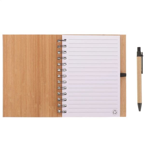 Wood Grain Notepad Spiral Writing Notebook Diary Monthly Planner Book Note Pad With Pen Office School Stationery School Supply 260515