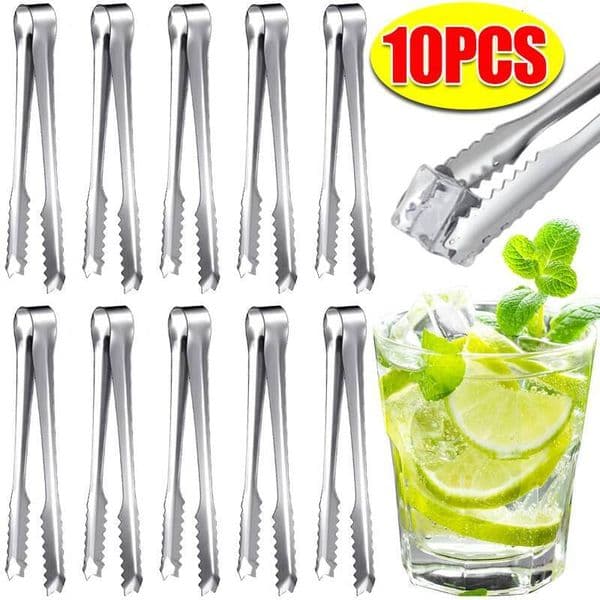 Stainless Steel Ice Bread Cake Clamps Salad Coffee Sugar Cubes Clips for Restaurant Bar Kitchen Tools Party Serving Tongs ddmythur
