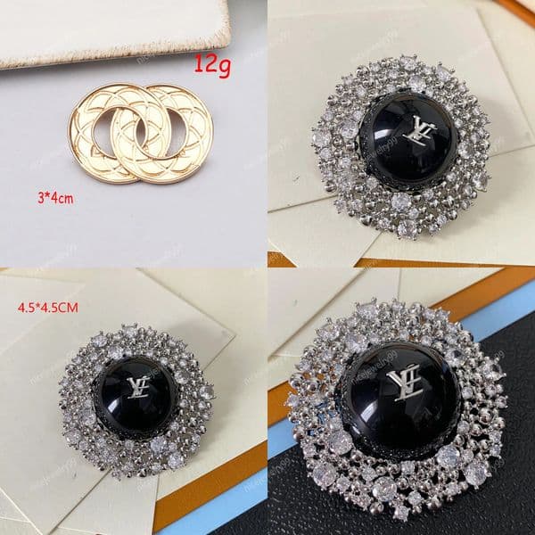 Elegant Black Brooch Pins Silver Brooches with Crystal Details Fashionable Designer Jewelry Gifts Women Stylish Accessory for Special Occasions