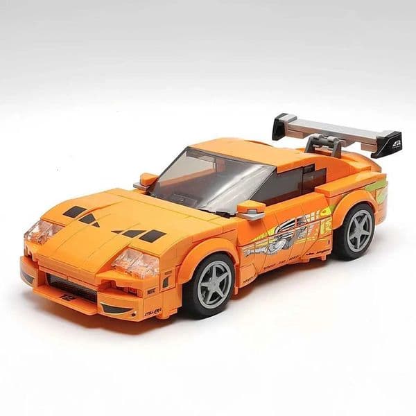 379PCS Supra Street Racing Car Bricks, MOC Sports Car Building Set with Stickers
