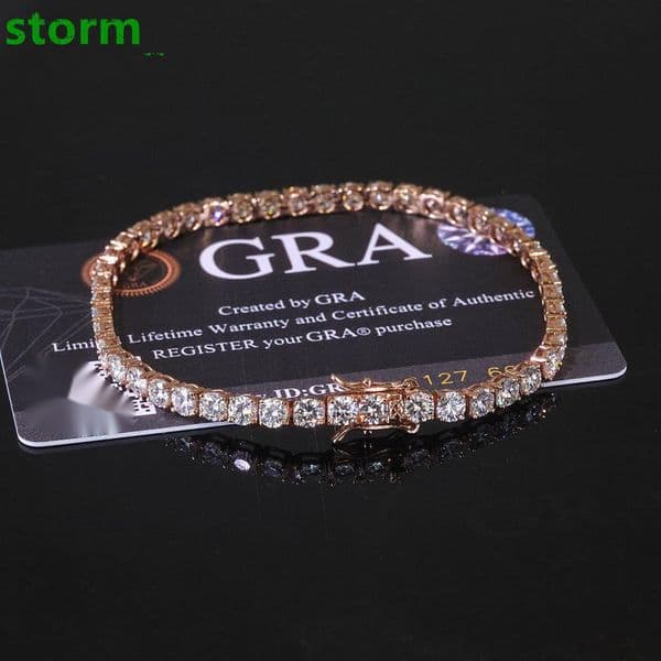 Hot Sale 925 Sterling Silver Tennis Bracelet Rose Gold Plated Round Brilliant Cut VVS Moissanite Jewelry for Women and Men