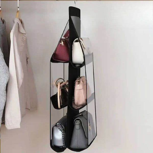 1pc Creative Simple and Practical Wall-mounted Home Storage Cabinet Hanging Organizer with 6 Pockets Foldable Handbag 26W0516 26W0516