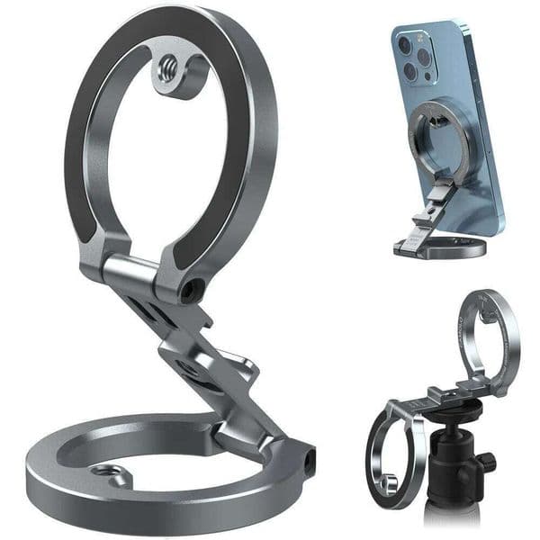New Dual-Sided Magnetic w ColdShoe 1/4"-20 For MagSafe iPhone 16 15 14 Android Tripod Gym Car Holder Phone Stand W260516