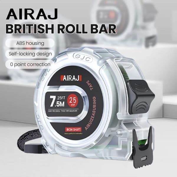 AIRAJ 3/5/75m Metric Imperial Fluorescent Tape Measure High Precision Thickened Clear Scale Professional Measuring Tool 260515