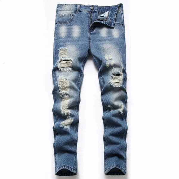 2026 New Jeans 5 6 8 10 14 16 Years Baby Boys Ripped Hole Washed Straight Trousers For Kids Teenage Pants Clothes Designer 03