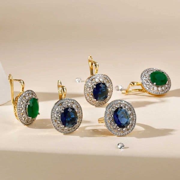 Zircon earrings rings inlaid with fashion jewelry copper gold-plated silver and womens luxury suit jewelry gifts X260516