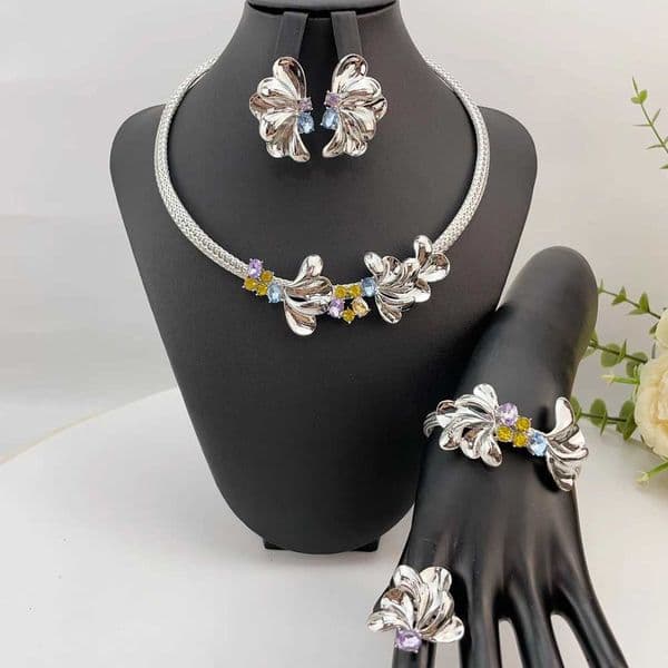 Brazilian Simple Style Big Bold Necklace Luxury Quality African Bride Jewelry Set For Women Party Gifts FHK23076 X260516