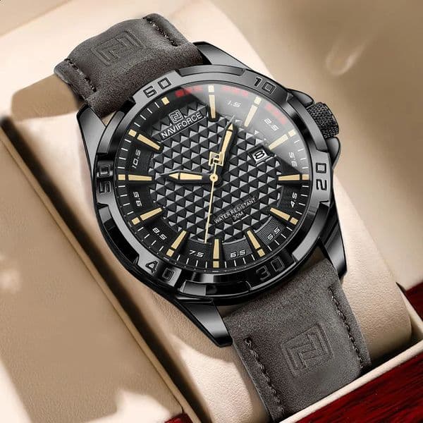 NAVIFORCE Men Casual Sport Military Quartz Calendar Wrist Watch for Man Business Leather Waterproof Male Clock Relogio Masculino 260516