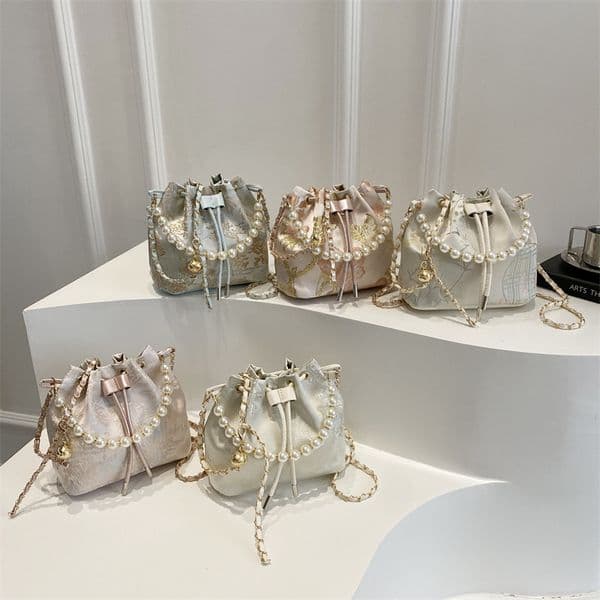 Premium Texture Spring New Shopping Pearl Versatile Foreign Style Cute Bucket Bag Women's Trend Crossbody Bag