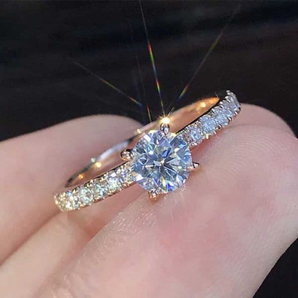 6mm Round Cut CZ Solitaire Engagement Wedding Ring for Women Girl Size 5-12T260516