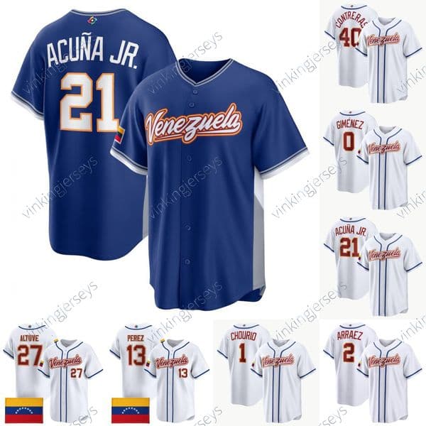 Team Venezuela 2026 World Baseball Classic Jersey B aseballF anA pparelF eaturingJ oseA ltuveR onaldA cuaJ rS alvadorP erezL uisA rraezA nthonyS antanderW illsonC o