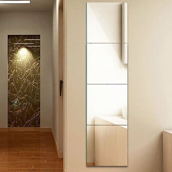 Luxury Designer Decor 4Pc Acrylic Stickers Self-Adhesive room Bathroom Waterproof Stickets Wall Makeup Full Length Standing Mirror Decor Dec 2