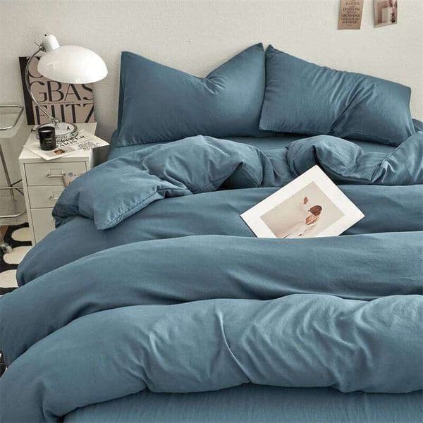 Bonenjoy Bedsheet Solid Color Bedclothes Soft Bed Linen Girls Boys Room Bedding Single/Queen Size Quilt Cover Set J260516