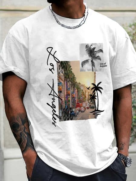 Mens summer printed short sleeved T-shirt top casual and comfortable Casual street style short sleeved top ideal choice H260515