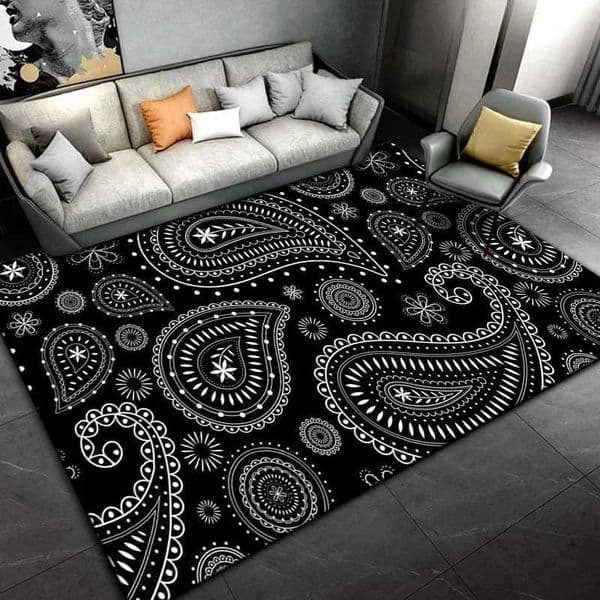 Boho Multicolor Bandana Area Rug Tie-Dye Style for Living Room Bedroom Non-Slip Floor Mat Home Decor L260516