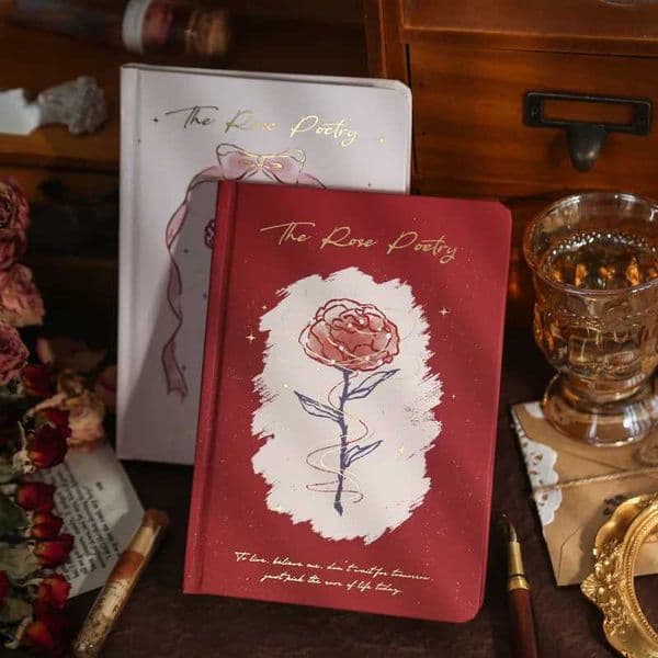 Hardface hardcover edition Rose Epic series small fresh hand-painted plant and flower illustration notebook L260515