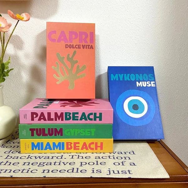 Luxury Designer Decor Luxury Designer Decor IBIZA Travel Gift room Set Series Fake Books - Coffee Table Decoration For Living Room, Home Pro 13