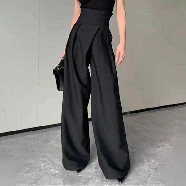 New Fashion Women Trousers Commuting Versatile Leisure High Waist Leg Pants Spring Summer Temperament Slimming Straight Pants C260516