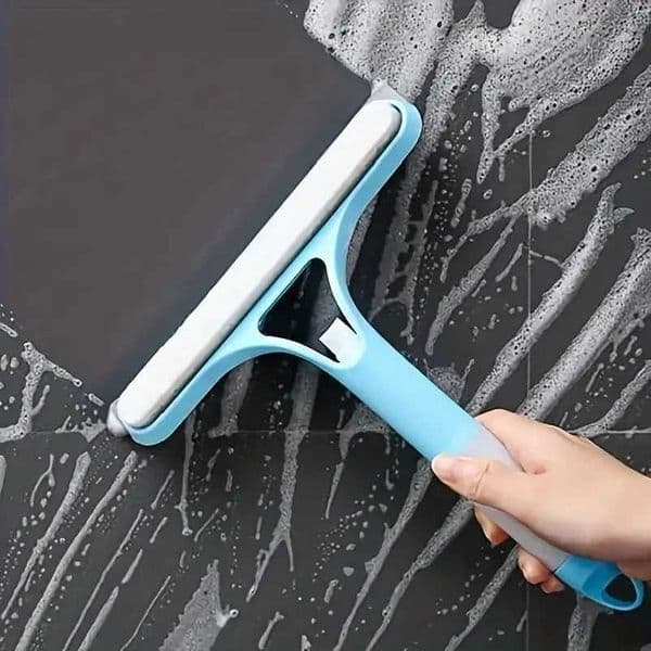 3-in-1 Silicone Shower Squeegee Wiper Hand-held Spray Window Wiper with Nozzle Watering Can Bathroom Mirror Glass Cleaning Tool L260516