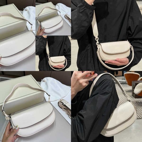Designer Womens Baguette Purse Letter Single Shoulder Leather Vintage Crossbody Underarm Wallet Envelope Hand Saddle Mirror Quality 240715