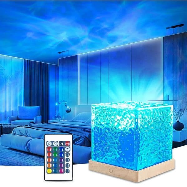 Luxury Designer Decor Luminorthe Northern Lights Cube Lamp - Ocean Wave Water room Projector Light With 16 Colors For Bedroom Decor Decorati 13