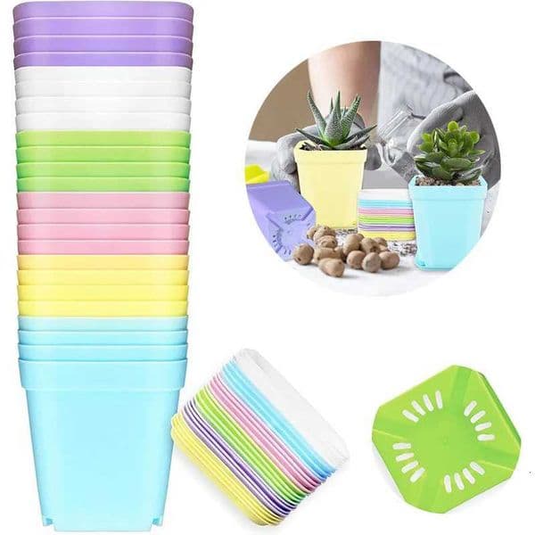 10pcs/set Mini Seedling Tray Square Pot Flower Pot Succulent Pot Little Black Square Plastic Pot Seedling Tray Gardening TMZ L260516