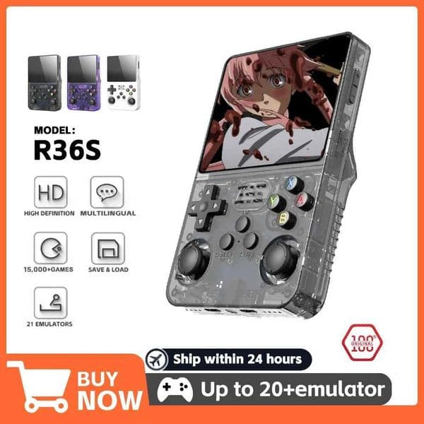 R36S Retro Handheld Video Game Console Linux System 35-inch IPS Screen Mini Portable Handheld Video Player 64GB 15000 Games Z260516