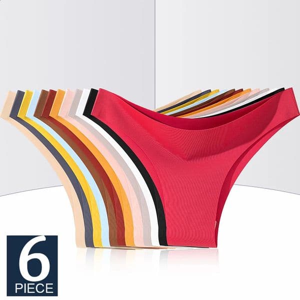 FINETOO 6Pcs/Set Ice Silk Seamless Underwear Low Waisted Brazilian Pants Breathable High Elasticity Lingerie Intimates Panties 260516