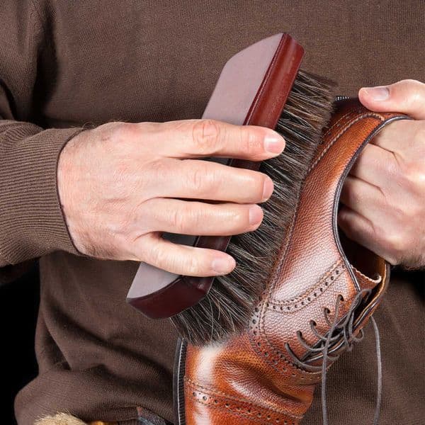2Pcs Premium Horsehair Shine Brush for Shoe Polishing Boot Cleaning Furniture Care Portable Grooming Tool Set L260516