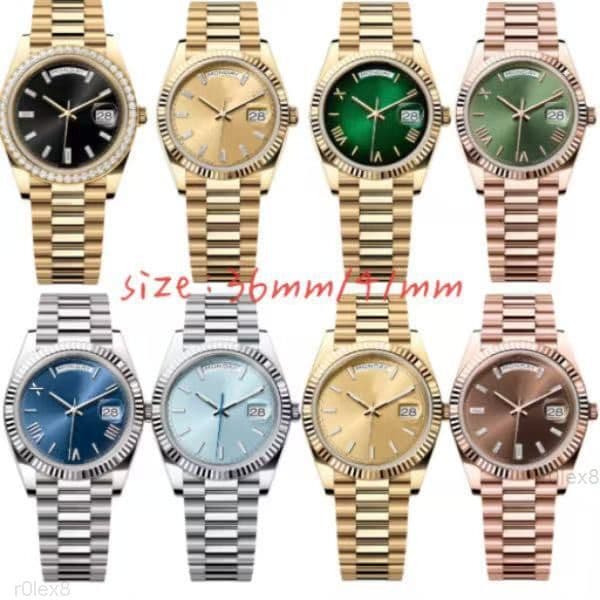 Designer daydate mens watch luxury automatic arabic watches diy mossanite diamond bezel mechanical wristwatches Rose gold strap Orologio di Lusso r40